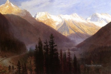 Sunrise Painting - Sunrise at Glacier Station Albert Bierstadt Mountain